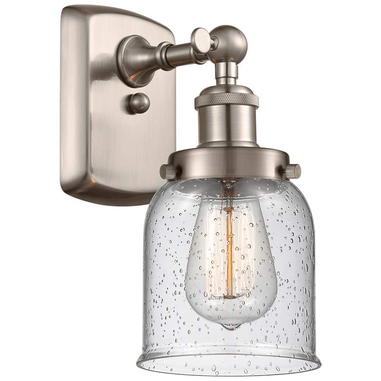 Image 1 Ballston Urban Bell 12" High Brushed Satin Nickel Sconce w/ Seedy Shad