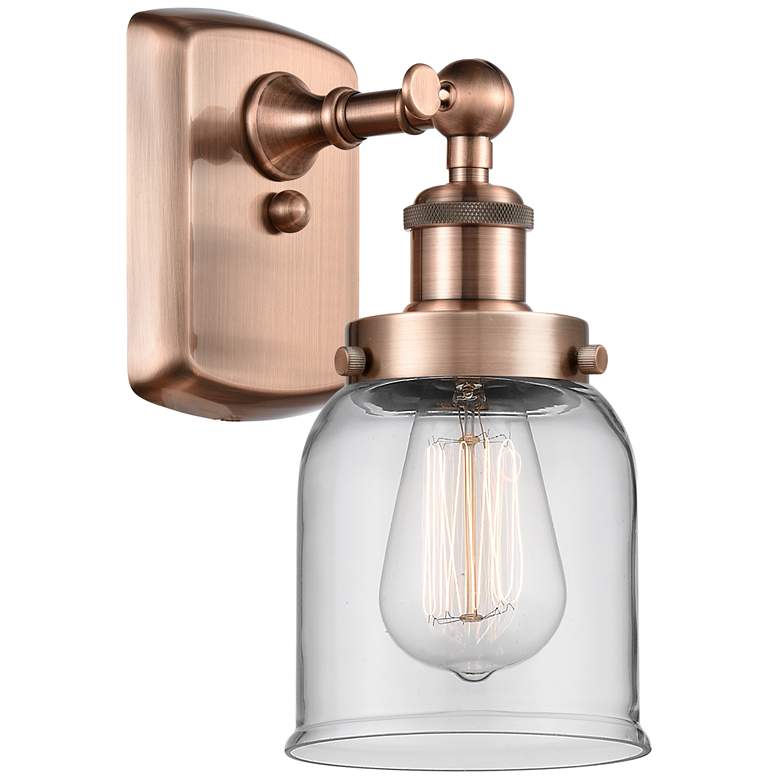 Image 1 Ballston Urban Bell 12" High Copper Sconce w/ Clear Shade