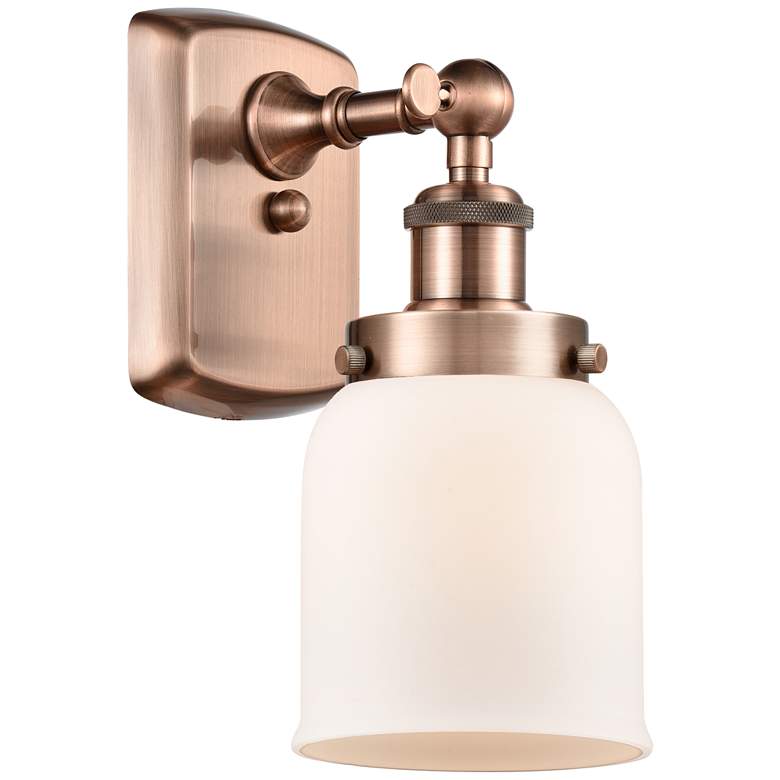 Image 1 Ballston Urban Bell 12" High Copper Sconce w/ Matte White Shade