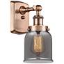 Ballston Urban Bell 12" High Copper Sconce w/ Plated Smoke Shade