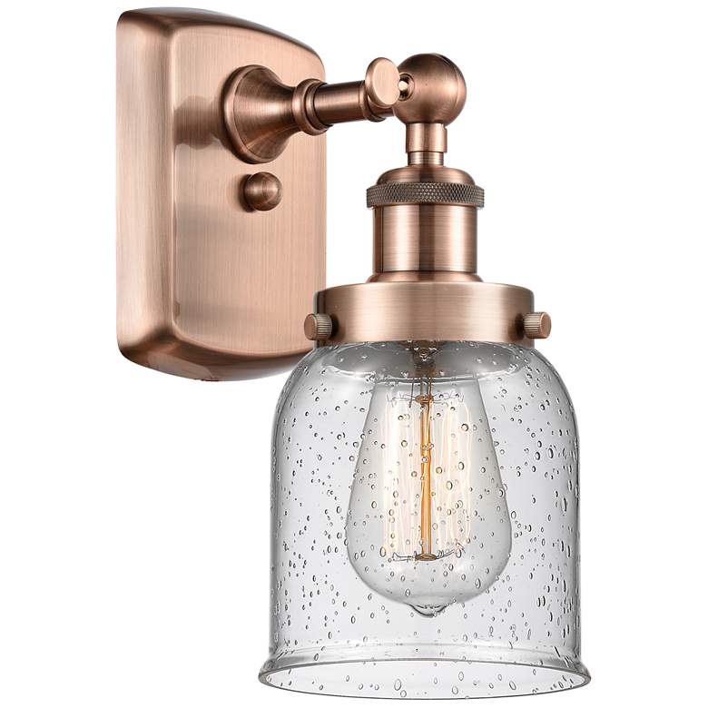 Image 1 Ballston Urban Bell 12" High Copper Sconce w/ Seedy Shade