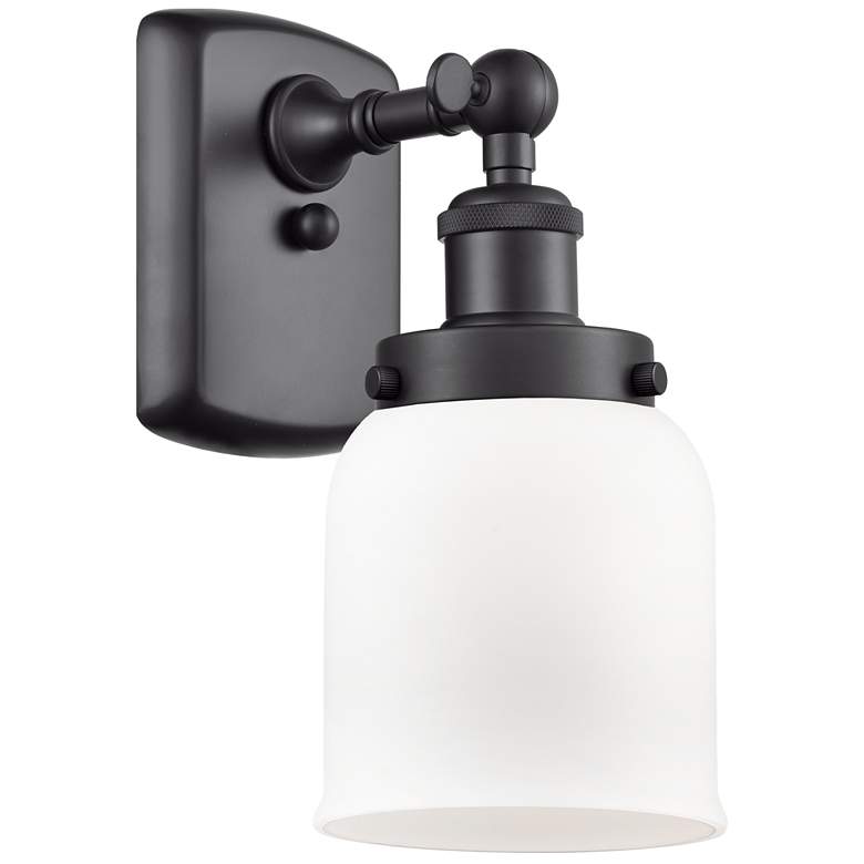 Image 1 Ballston Urban Bell 12" High Matte Black Sconce w/ Matte White Shade