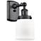 Ballston Urban Bell 12" High Matte Black Sconce w/ Matte White Shade