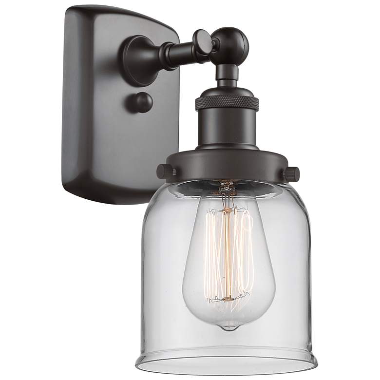 Image 1 Ballston Urban Bell 12" High Oil Rubbed Bronze Sconce w/ Clear Shade
