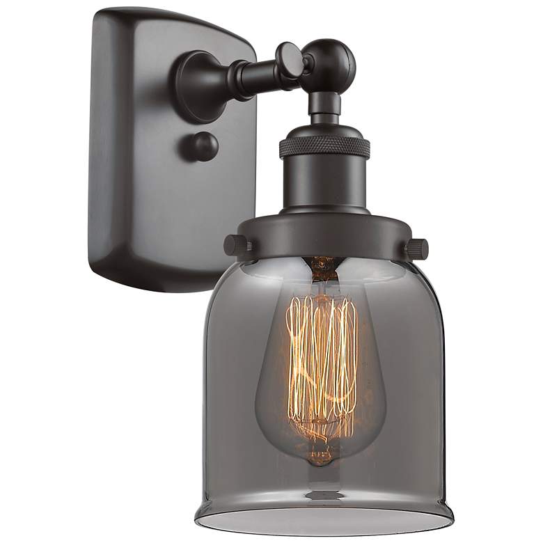 Image 1 Ballston Urban Bell 12" High Oil Rubbed Bronze Sconce w/ Plated Smoke