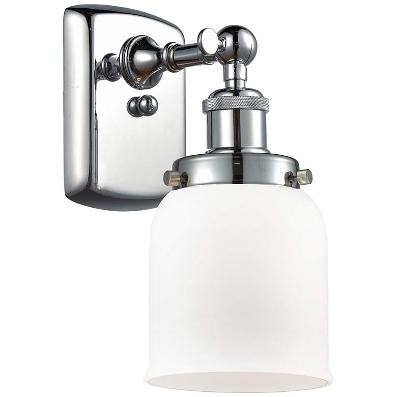 Image 1 Ballston Urban Bell 12" High Polished Chrome Sconce w/ Matte White Sha