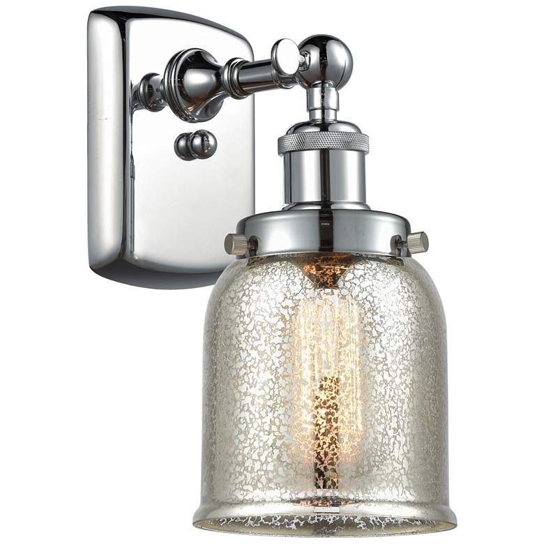 Image 1 Ballston Urban Bell 12" High Polished Chrome Sconce w/ Mercury Shade