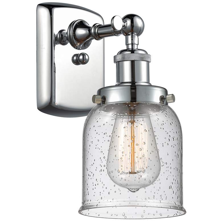 Image 1 Ballston Urban Bell 12" High Polished Chrome Sconce w/ Seedy Shade