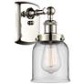 Ballston Urban Bell 12" High Polished Nickel Sconce w/ Clear Shade