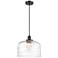 Ballston Urban Bell 12" LED Mini Pendant - Matte Black - Clear Deco Sw