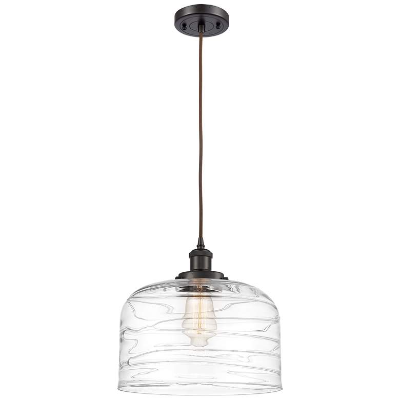 Image 1 Ballston Urban Bell 12" LED Mini Pendant - Oil Rubbed Bronze - Clear S