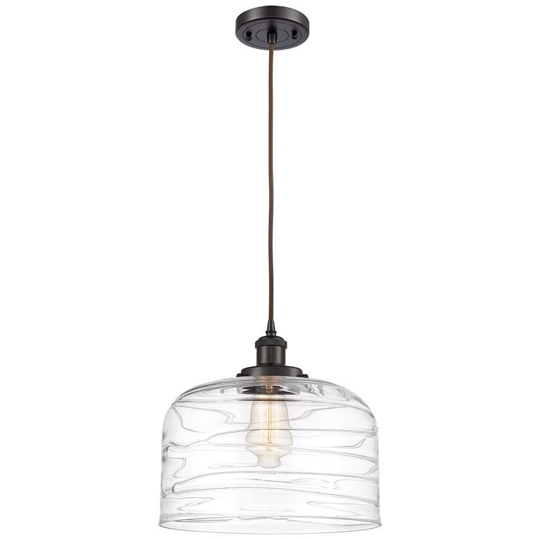 Image 1 Ballston Urban Bell 12 inch LED Mini Pendant - Oil Rubbed Bronze - Clear S