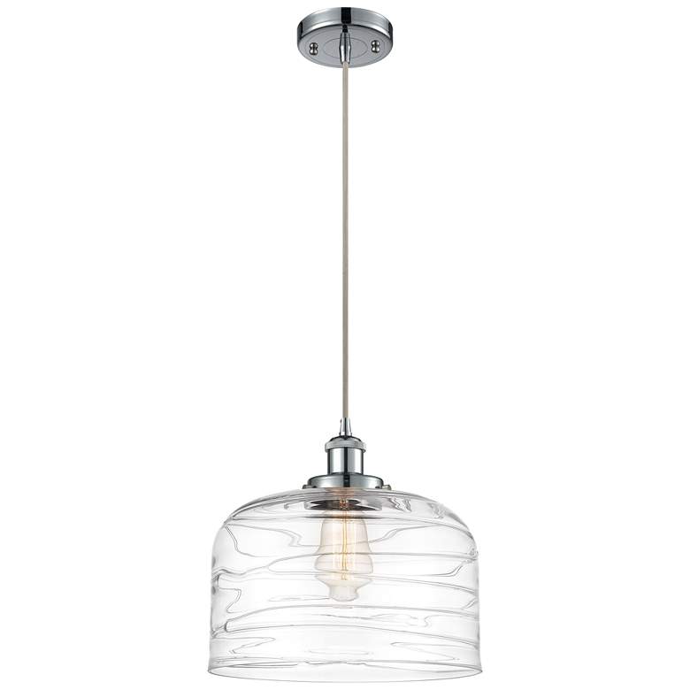 Image 1 Ballston Urban Bell 12" LED Mini Pendant - Polished Chrome - Clear Swi