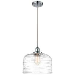 Ballston Urban Bell 12" LED Mini Pendant - Polished Chrome - Clear Swi