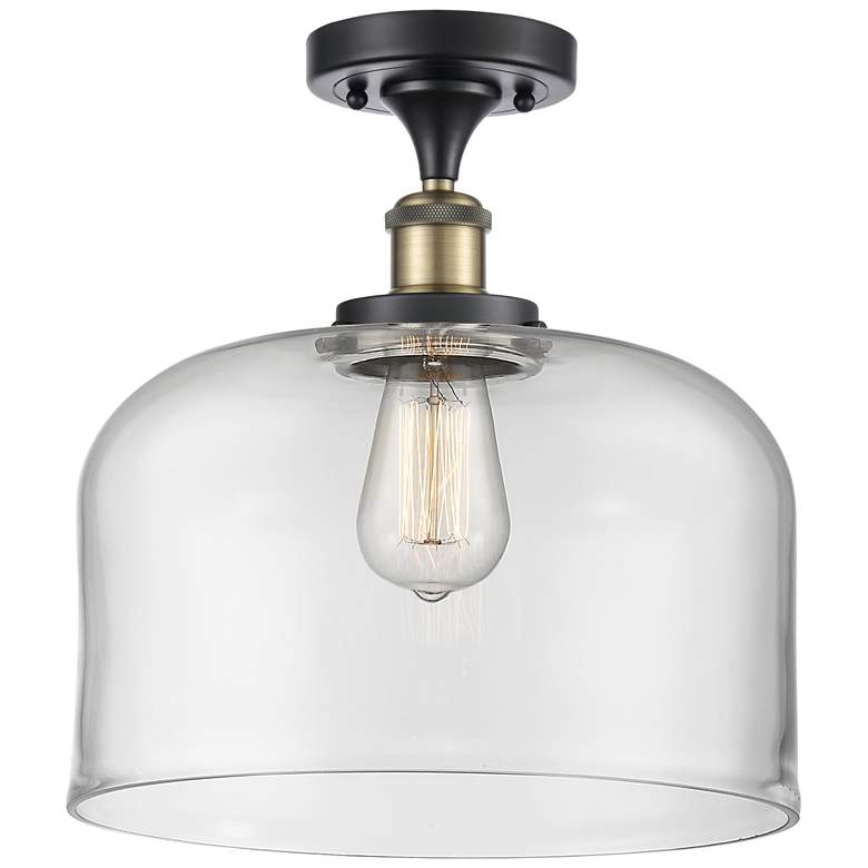 Image 1 Ballston Urban Bell 12" LED Semi-Flush Mount - Black Antique Brass -