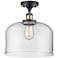 Ballston Urban Bell 12" LED Semi-Flush Mount - Black Antique Brass -
