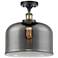 Ballston Urban Bell  12" LED Semi-Flush Mount - Black Brass - Plated S