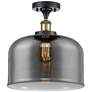 Ballston Urban Bell  12" LED Semi-Flush Mount - Black Brass - Plated S