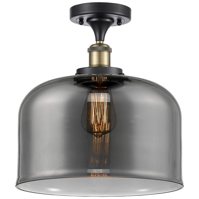 Image 1 Ballston Urban Bell 12" LED Semi-Flush Mount - Black Brass - Plated S