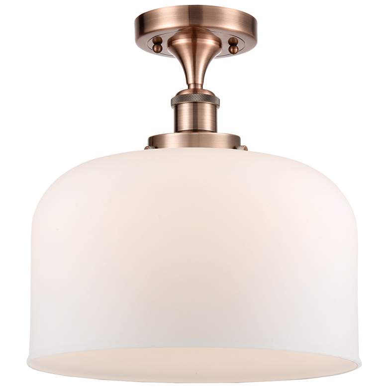 Image 1 Ballston Urban Bell 12" LED Semi-Flush Mount - Copper - Matte White
