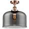 Ballston Urban Bell 12" LED Semi-Flush Mount - Copper - Plated Smoke