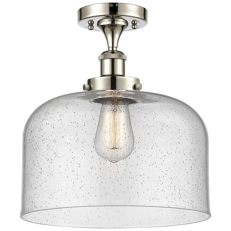 Image 1 Ballston Urban Bell 12" LED Semi-Flush Mount - Polished Nickel - Seed
