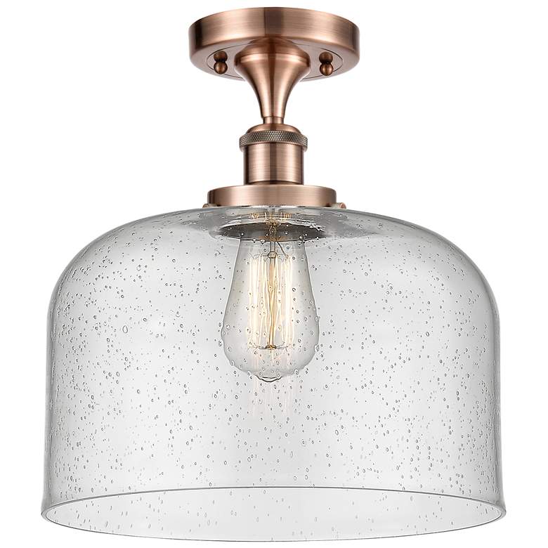 Image 1 Ballston Urban Bell 12" Semi-Flush Mount - Antique Copper - Seedy Sha