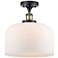 Ballston Urban Bell 12" Semi-Flush Mount - Black Brass - Matte White