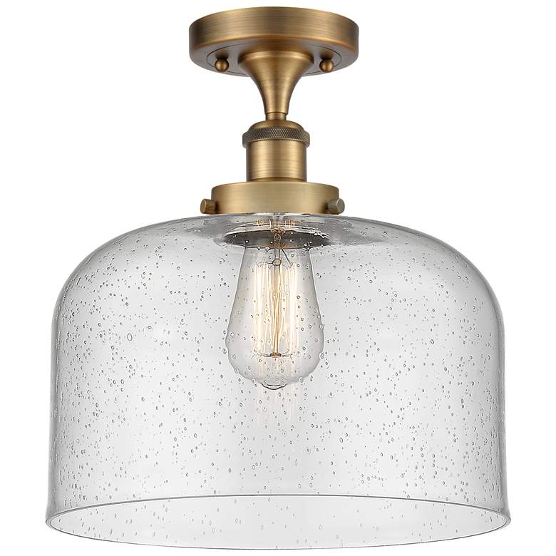 Image 1 Ballston Urban Bell 12" Semi-Flush Mount - Brushed Brass - Seedy Shad