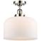 Ballston Urban Bell  12" Semi-Flush Mount - Polished Nickel - Matte Wh