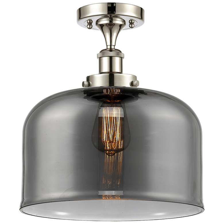 Image 1 Ballston Urban Bell 12" Semi-Flush Mount - Polished Nickel - Plated S