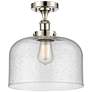 Ballston Urban Bell  12" Semi-Flush Mount - Polished Nickel - Seedy Sh
