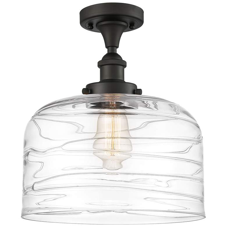 Image 1 Ballston Urban Bell 12" Semi-Flush - Oil Rubbed Bronze - Clear Deco S