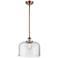 Ballston Urban Bell 12" Wide Copper Stem Hung Mini Pendant w/ Clear Sh