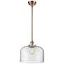 Ballston Urban Bell 12" Wide Copper Stem Hung Mini Pendant w/ Clear Sh