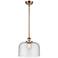 Ballston Urban Bell 12" Wide Copper Stem Hung Mini Pendant w/ Seedy Sh