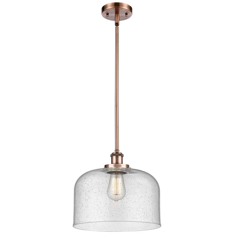 Image 1 Ballston Urban Bell 12" Wide Copper Stem Hung Mini Pendant w/ Seedy Sh