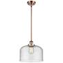 Ballston Urban Bell 12" Wide Copper Stem Hung Mini Pendant w/ Seedy Sh