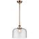 Ballston Urban Bell 12" Wide Copper Stem Hung Mini Pendant w/ Seedy Sh