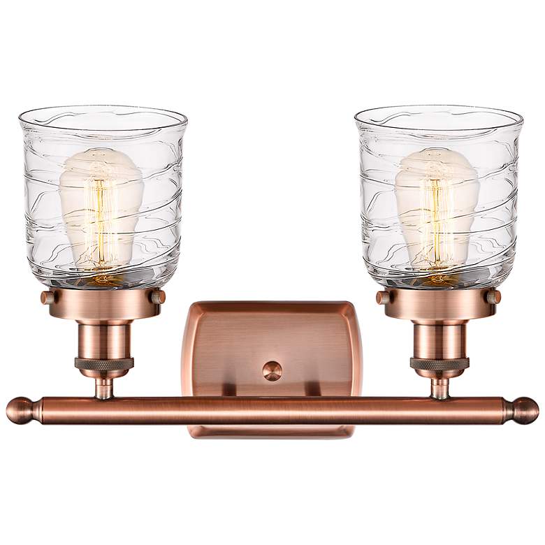 Image 3 Ballston Urban Bell 12"H Copper Deco Swirl 2-Light Sconce more views