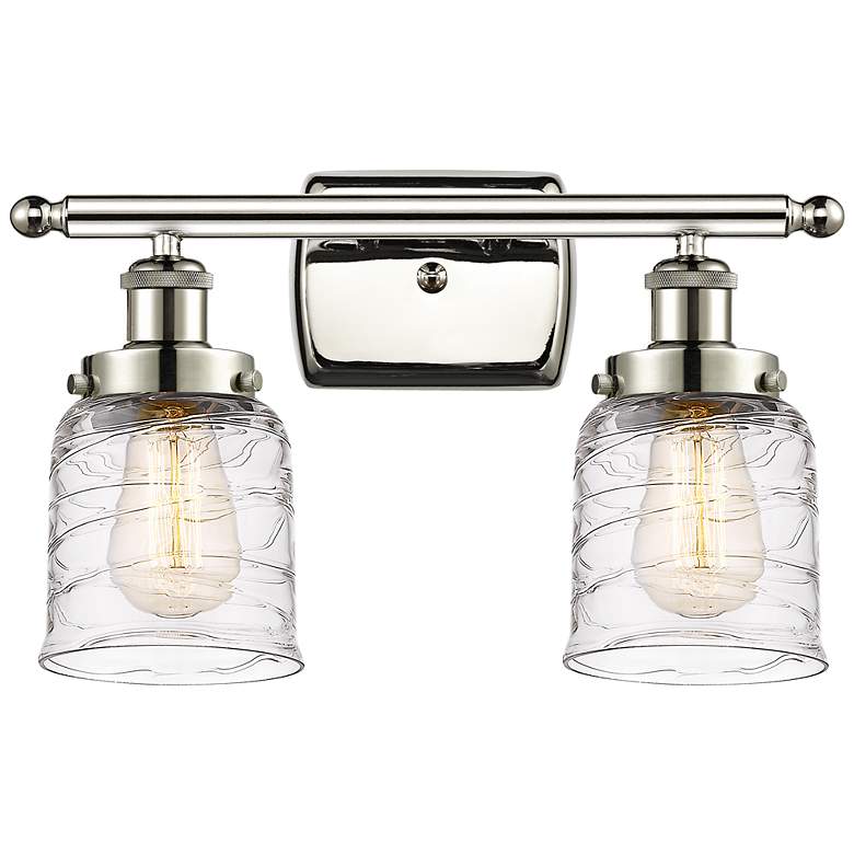 Image 1 Ballston Urban Bell 12"H Polished Nickel 2-Light Wall Sconce