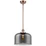 Ballston Urban Bell 12"W Copper Stem Hung Mini Pendant w/ Smoke Shade