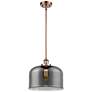 Ballston Urban Bell 12"W Copper Stem Hung Mini Pendant w/ Smoke Shade