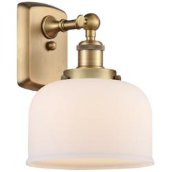 Ballston Urban Bell 13" High Brushed Brass Sconce w/ Matte White Shade