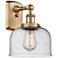 Ballston Urban Bell 13" High Brushed Brass Sconce w/ Seedy Shade