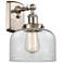 Ballston Urban Bell 13" High Brushed Satin Nickel Sconce w/ Clear Shad