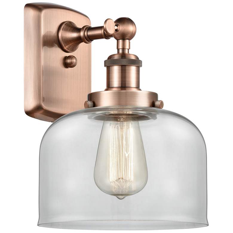 Image 1 Ballston Urban Bell 13 inch High Copper Sconce w/ Clear Shade