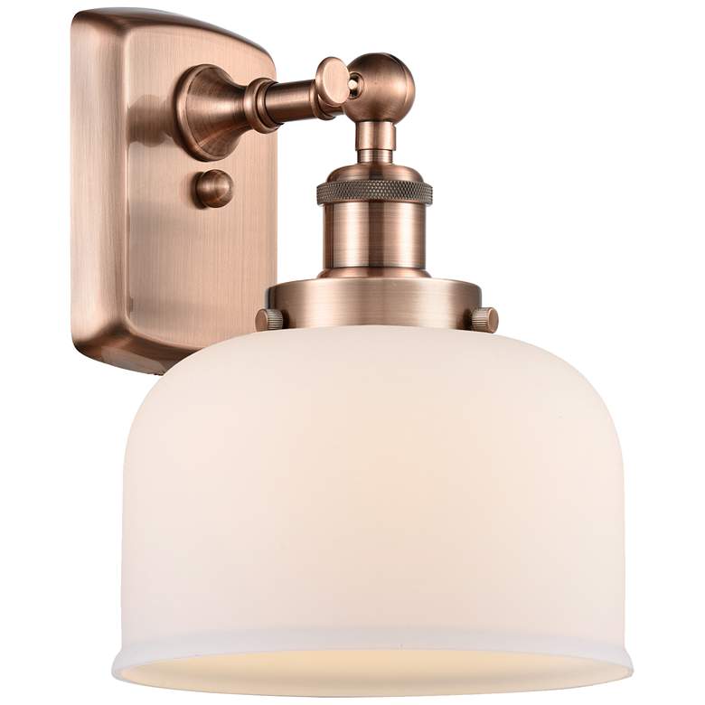 Image 1 Ballston Urban Bell 13 inch High Copper Sconce w/ Matte White Shade