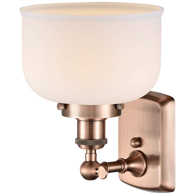 Image 3 Ballston Urban Bell 13" High Copper Sconce w/ Matte White Shade more views