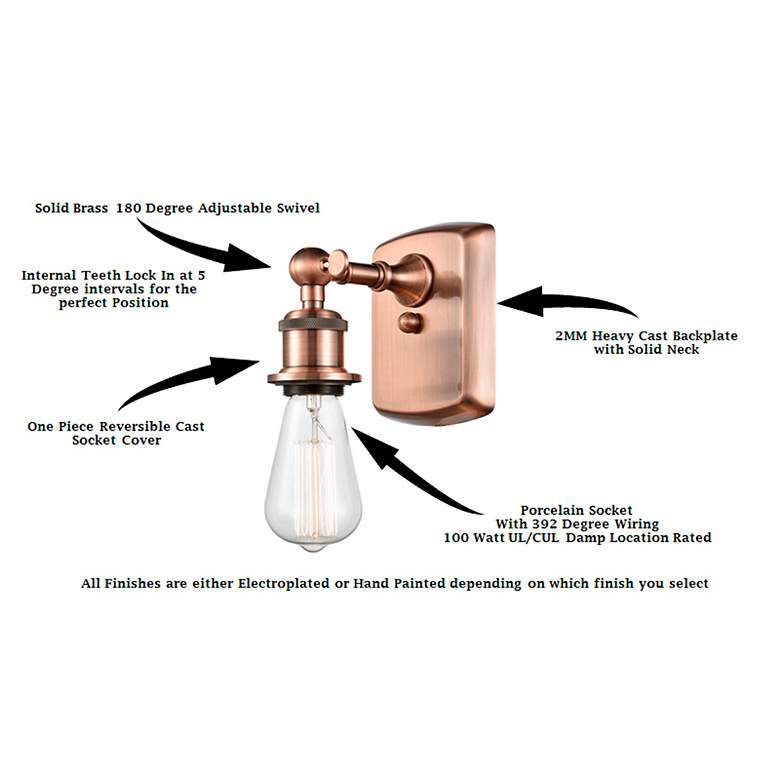 Image 7 Ballston Urban Bell 13" High Copper Sconce w/ Matte White Shade more views